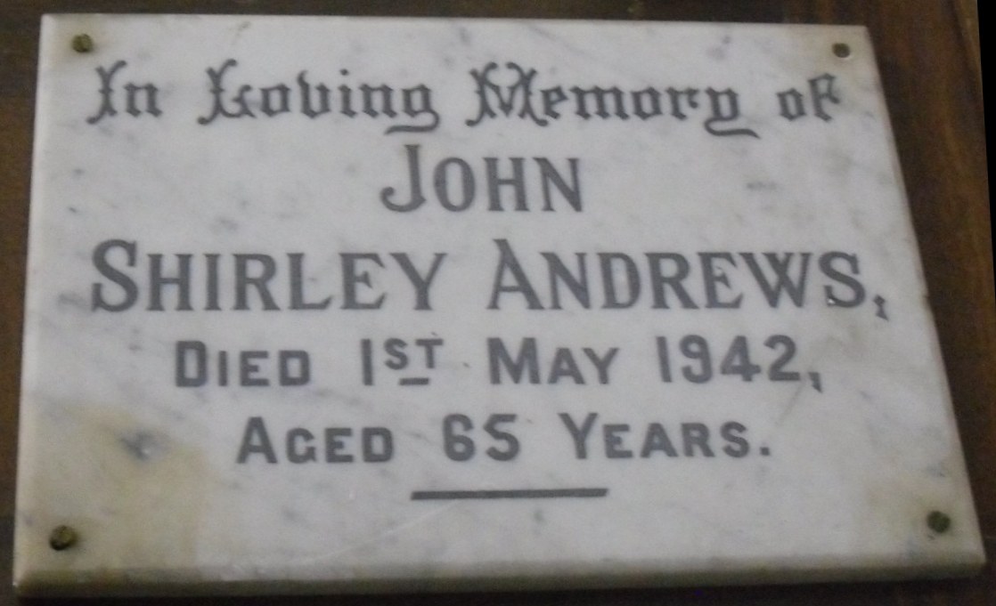 Memorial to John Shirley Andrews