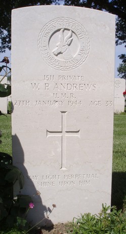 Headstone of Wilfred Penton Andrews