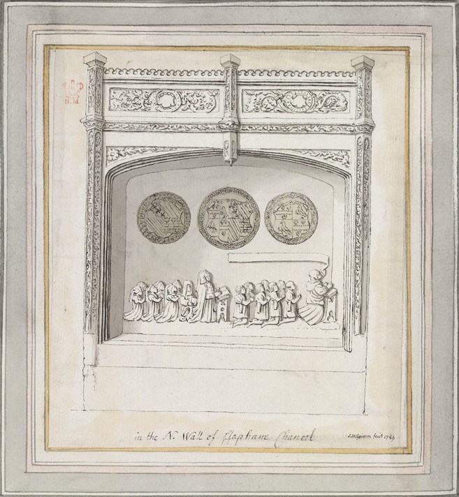 Drawing of the tomb of William Shelley and Alice (Belknap) Shelley