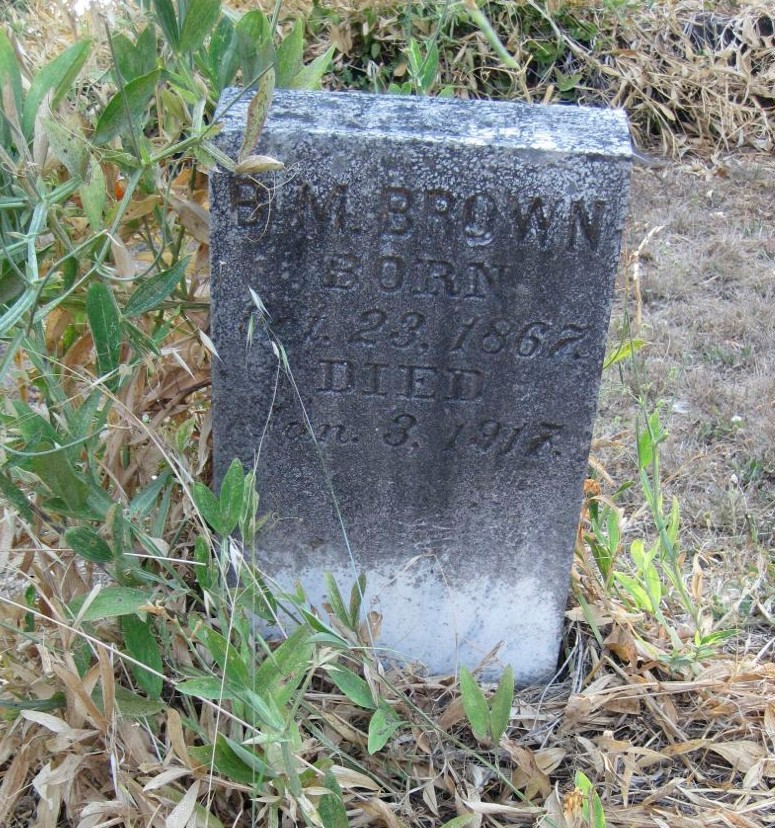 Gravestone of Blevins M Brown