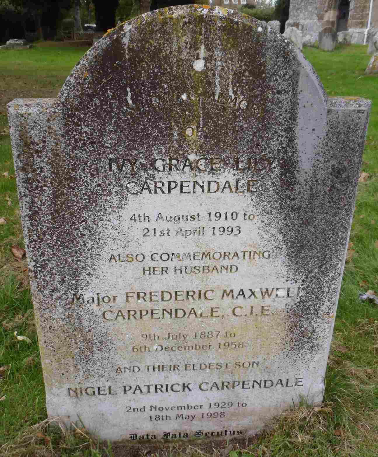 Frederic Maxwell Carpendale Headstone