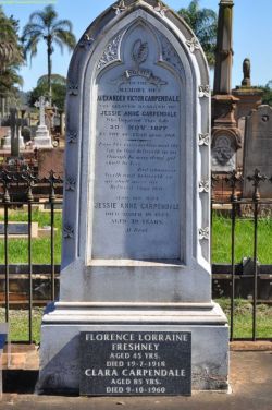 Headstone of Carpendale family in Toowoomba cemetery