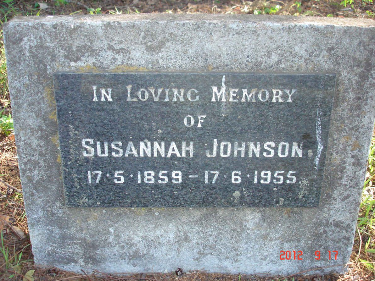 Grave of Susannah (Cunningham) Johnson