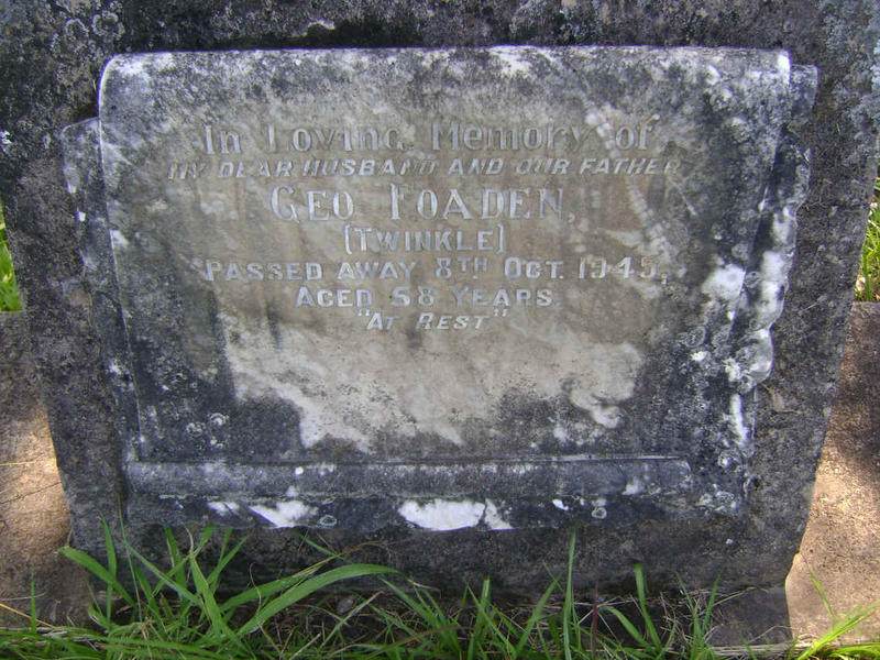 George Foaden headstone