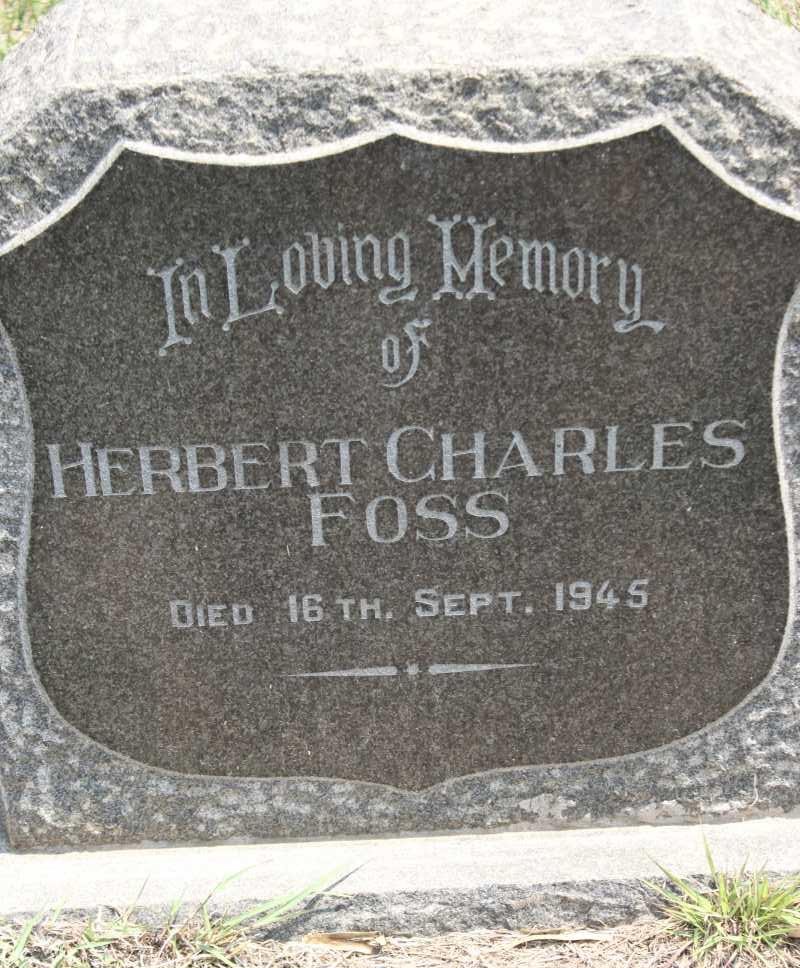 Headstone of Herbert Charles Foss
