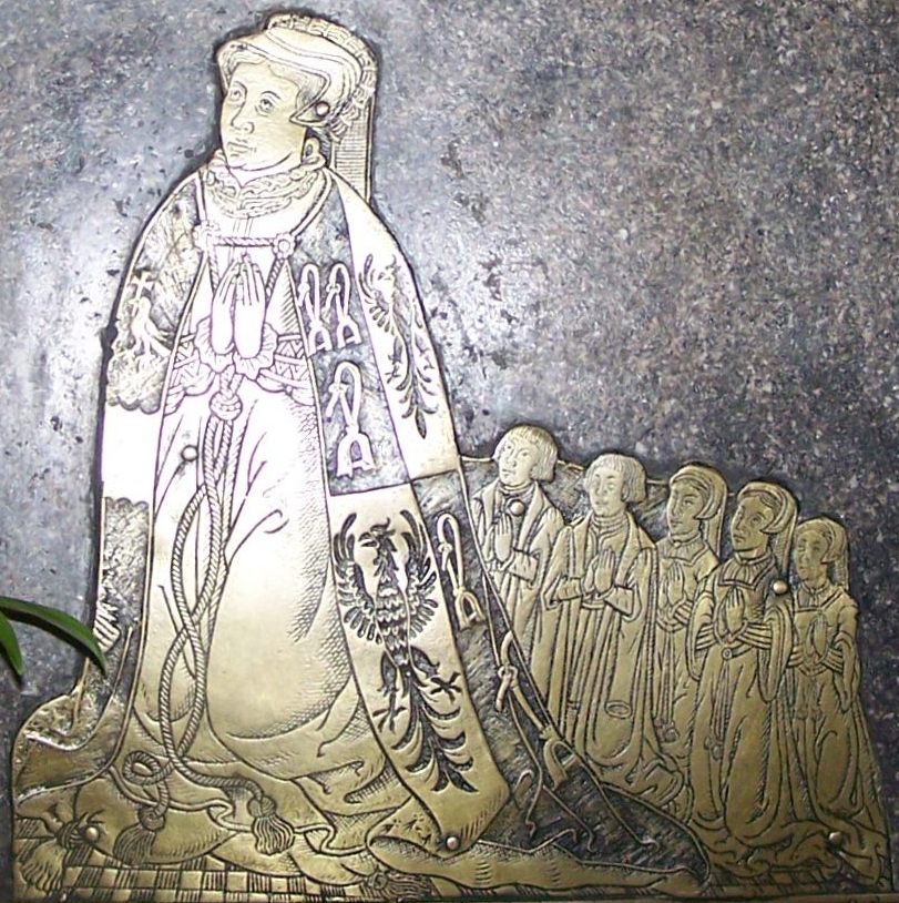 Elizabeth Giffard and children brass