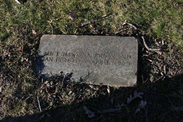 Gravestone of Alice Hawkins Richmond