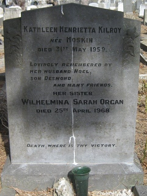 Grave of Kathleen Henrietta (Hoskin) Kilroy