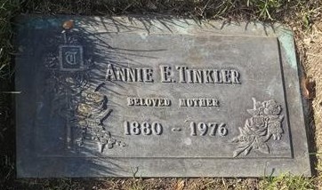 Gravestone of Annie Evelyn (Kilroy) Tinkler