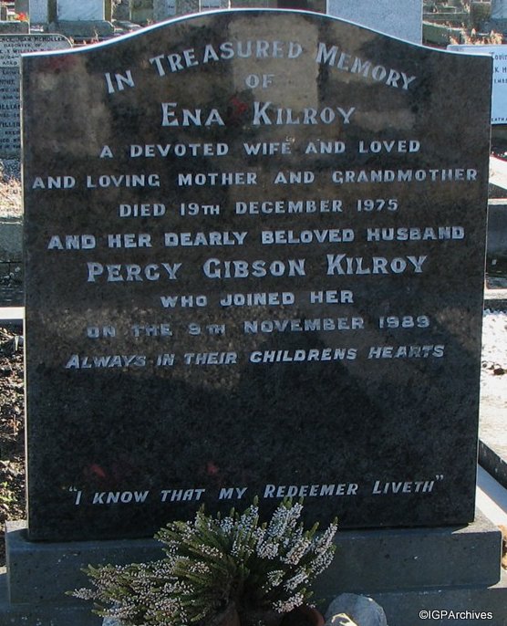 Grave of Percy Gibson Kilroy and Kathleen (Howard) Kilroy