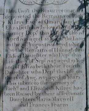 Detail of Kilroy gravestone