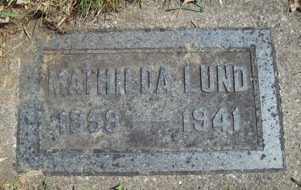 Gravestone of Christina Mathilda (Larsson) Lund