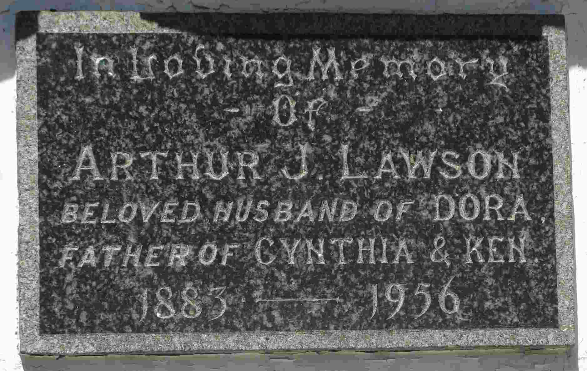 Memorial to Arthur John Lawson