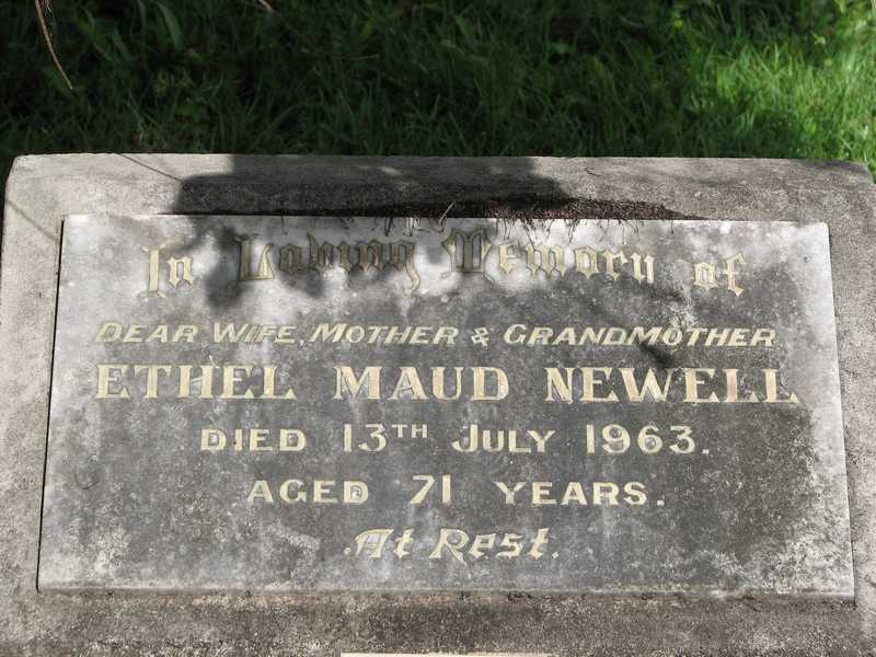 Headstone of Ethel Maud (McLeod) Newell