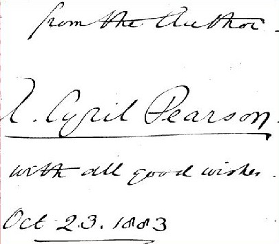 Arthur Cyril Pearson's signature