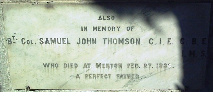Gravestone of Samuel John Thomson