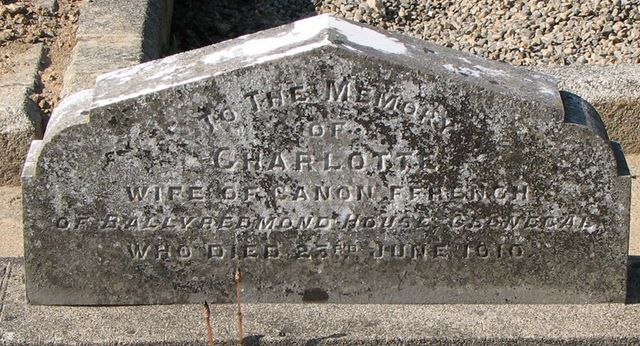 Headstone of Charlotte (Ussher) ffrench