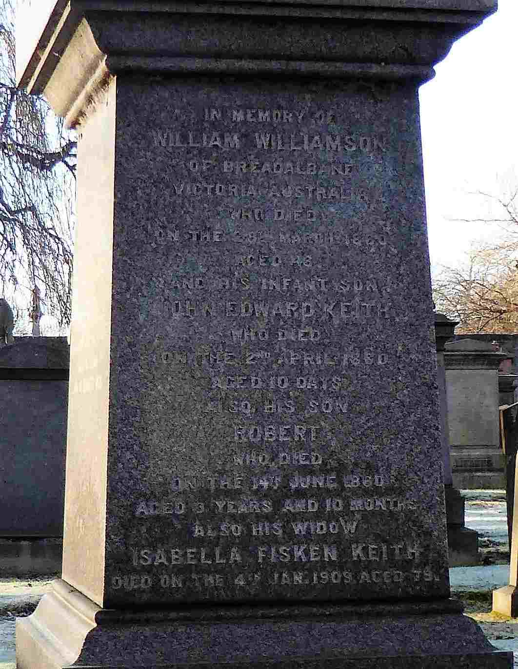 Headstone of the grave of William Williamson