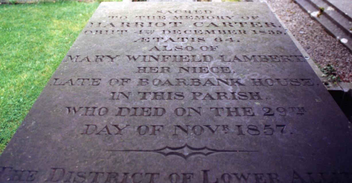 Gravestone of Harriet (Winfield) Carter