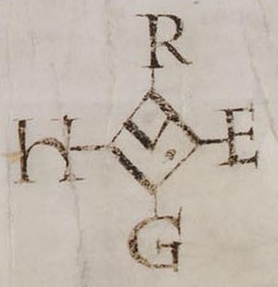 Signature of Henry Capet on a charter from 988