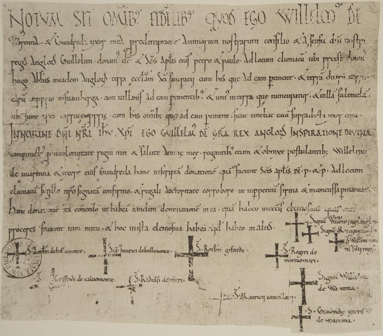 Charter of William de Warenne 1st Earl